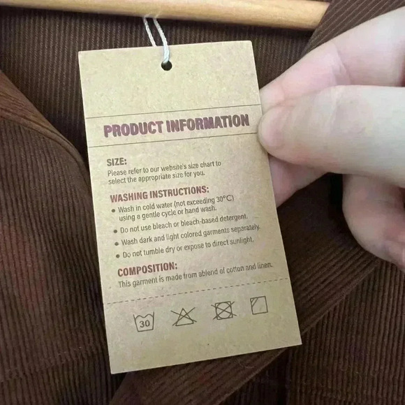 NWT Brand: MANLY Corduroy Shacket / Shirt Jacket - Brown, Size Large (L) - Picture 2 of 8